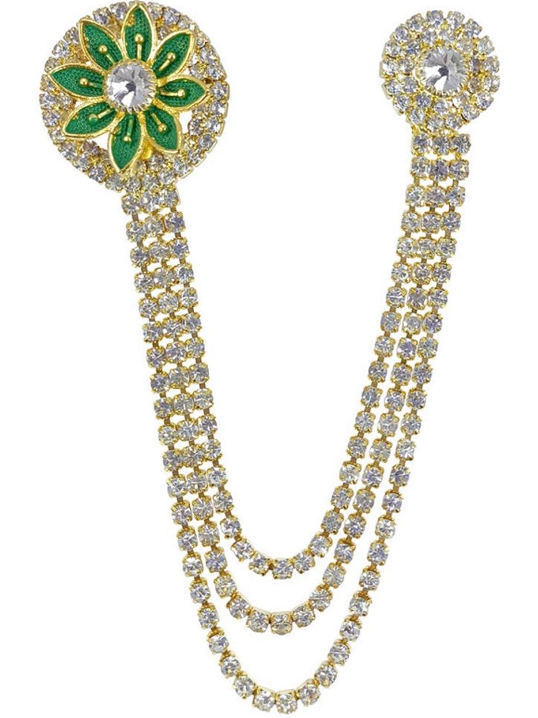 

Radhe Creation Unisex Embellished Brooch, Gold