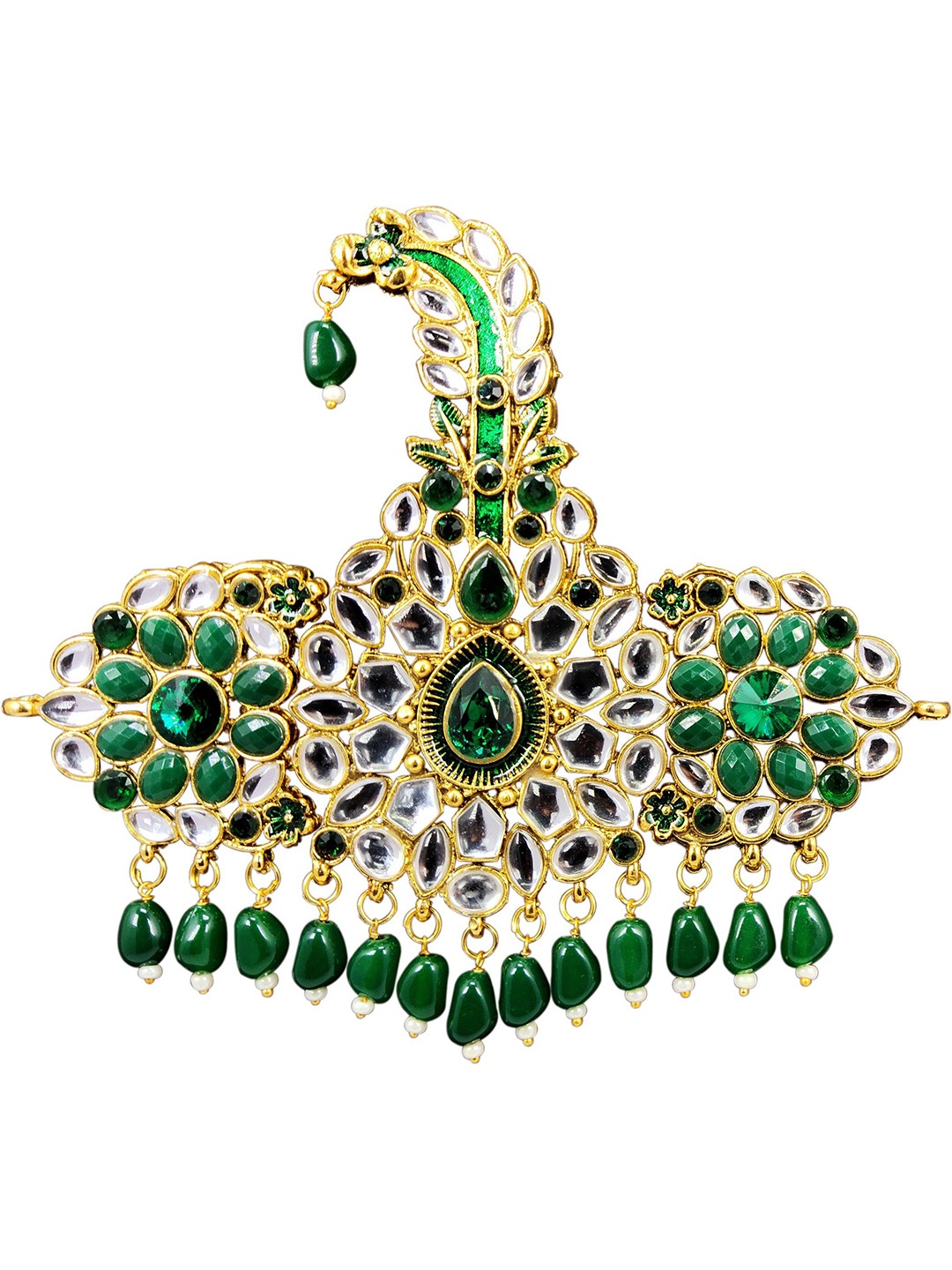 

Radhe Creation Men Embellished Safa Kalgi, Gold