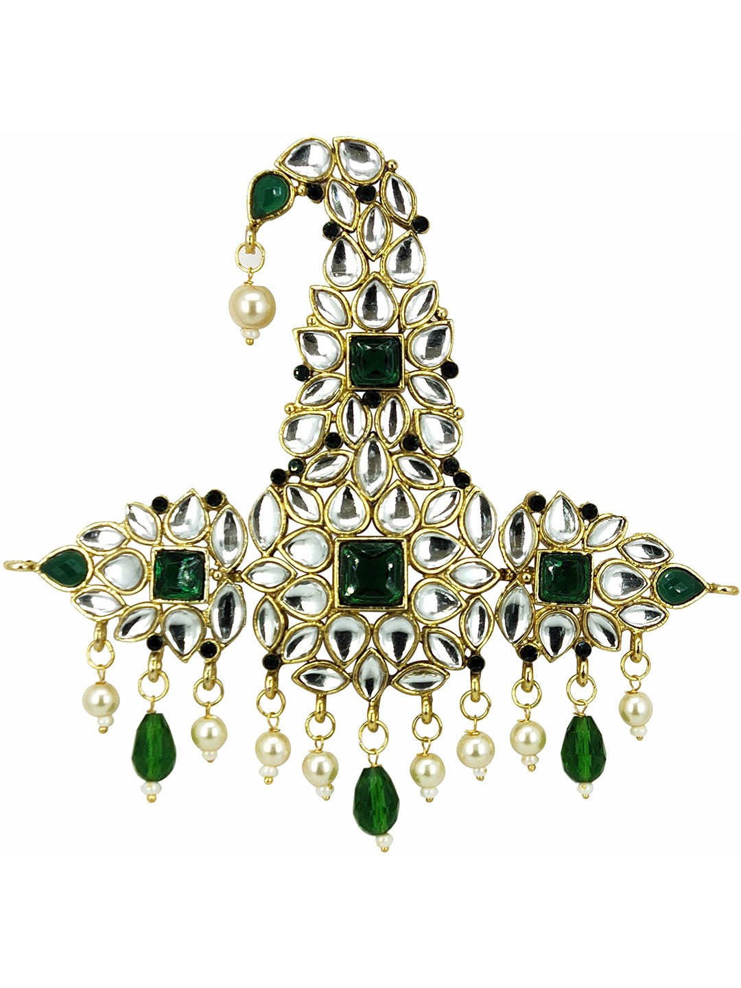 

Radhe Creation Men Embellished Safa Kalgi, Green