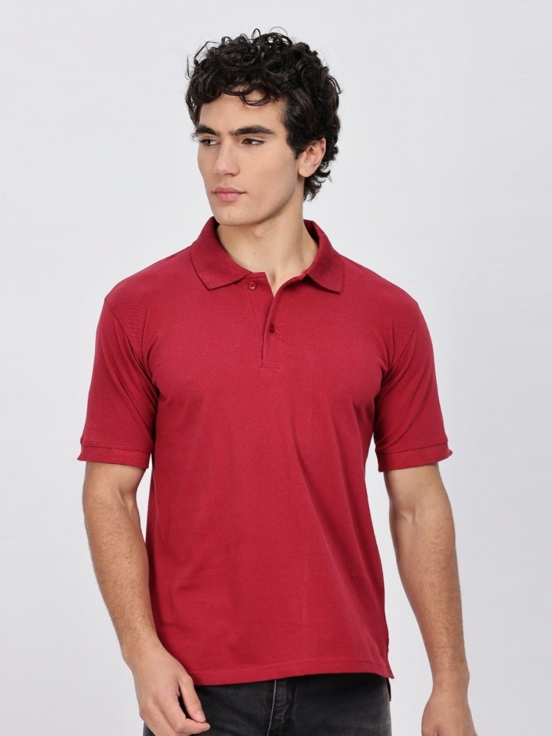 

TBS- THE BARGAIN STREET Men Bio Finish Solid Polo Collar Cotton T-shirt, Red