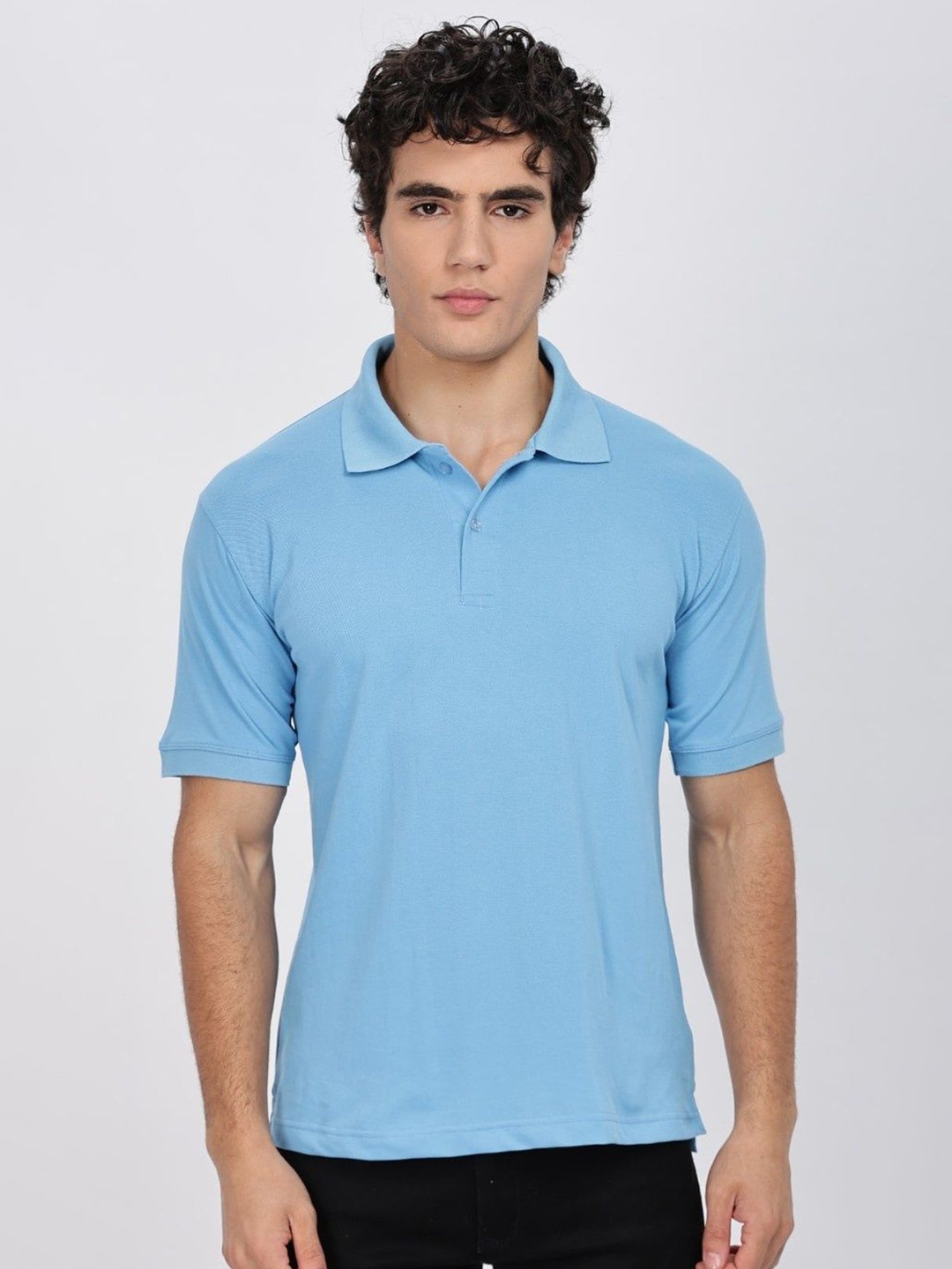 

TBS- THE BARGAIN STREET Men Bio Finish Solid Polo Collar Cotton T-shirt, Blue
