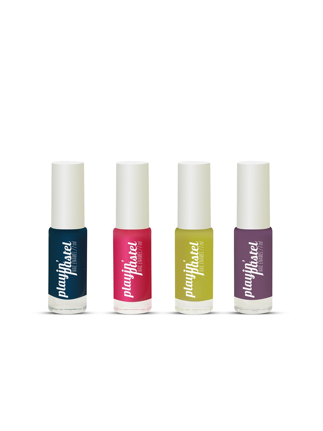 

Neyah Set Of 4 Playin Pastel Long Lasting Nail Enamel - 7 ml Each - Combo 105, Green