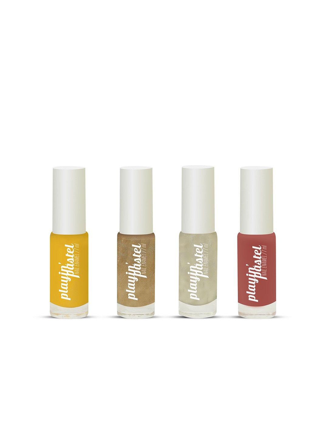 

Neyah Set Of 4 Playin Pastel Long Lasting Nail Enamel - 7 ml Each - Combo - 108, Yellow