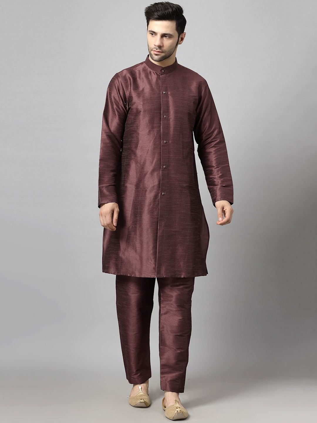 Utsav Fashion Men Regular Kurta with Pyjamas, Burgundy