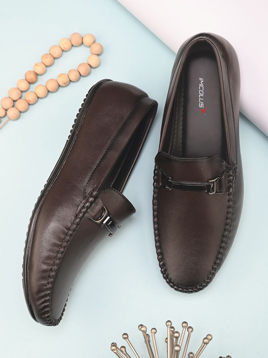 

IMCOLUS Men Loafers, Brown