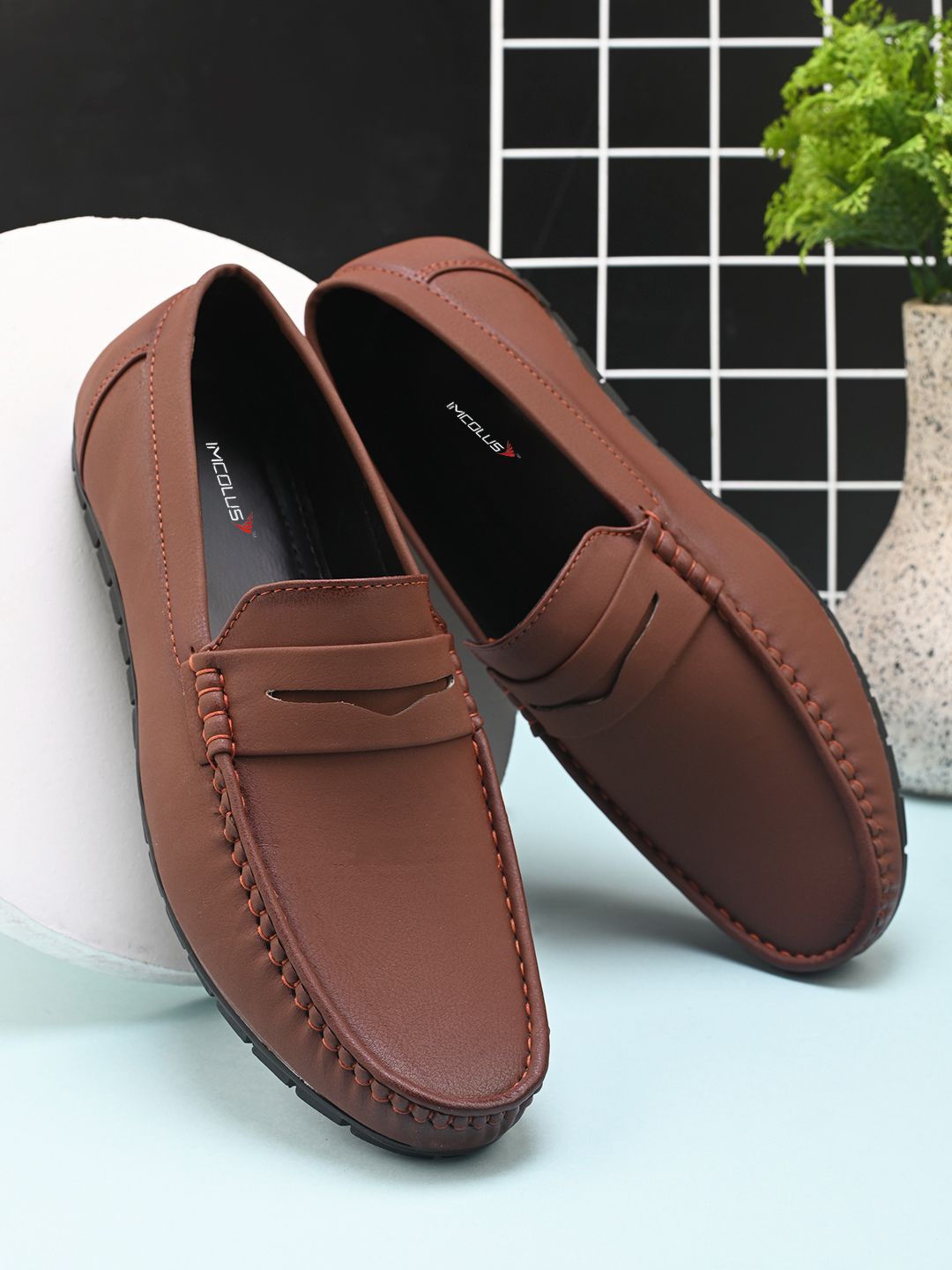 

IMCOLUS Men Loafers, Tan