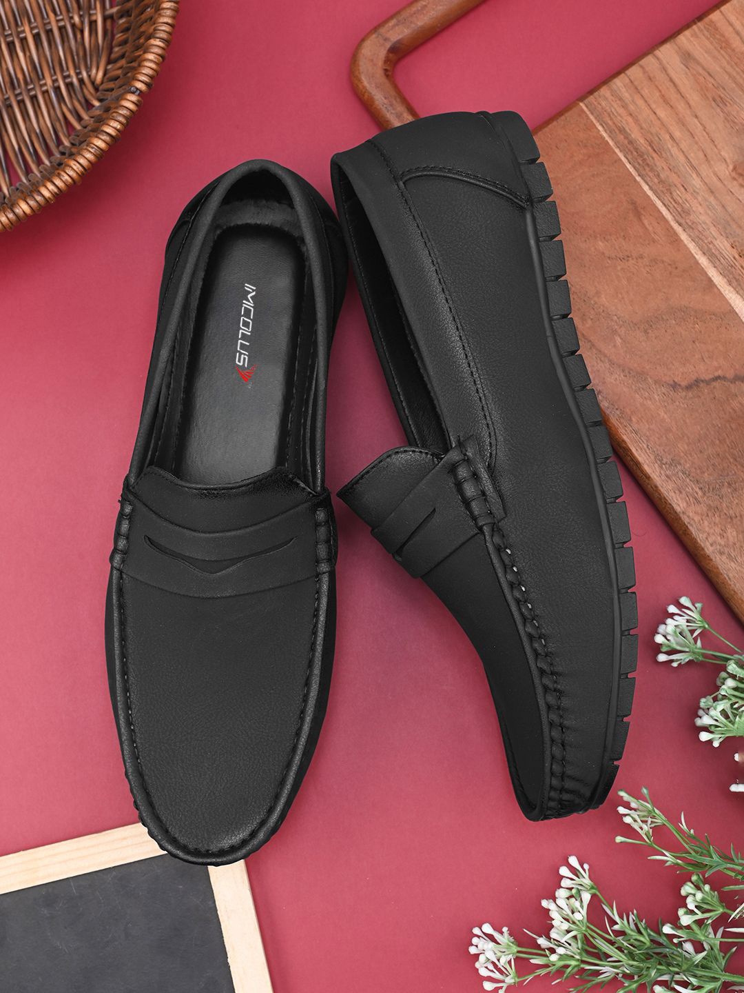 

IMCOLUS Men Loafers, Black