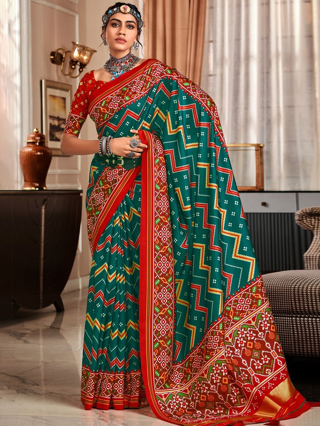 

DEVATITHI Pure Silk Tussar Saree, Green