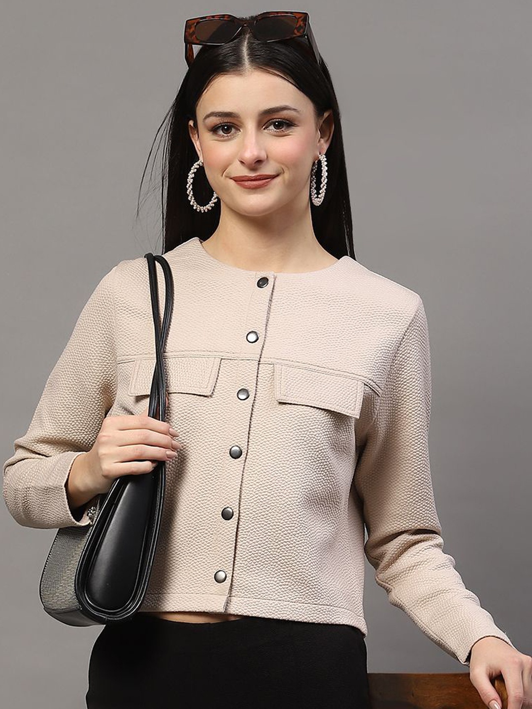 StyleCast X SERA Women Lightweight Quilted Tailored Jacket, Beige