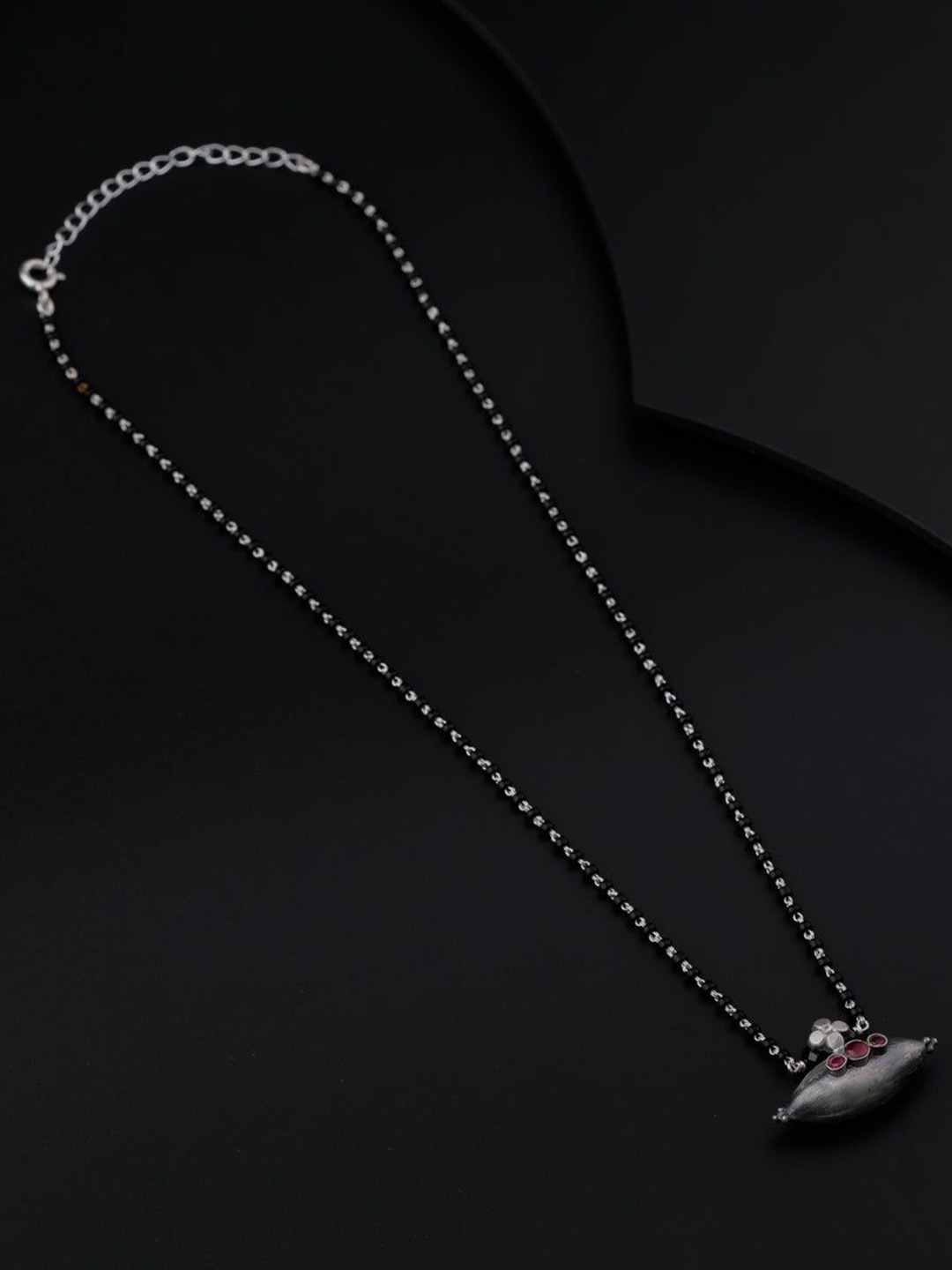 

House of Aadyaa Artificial Beads Mangalsutra, Silver