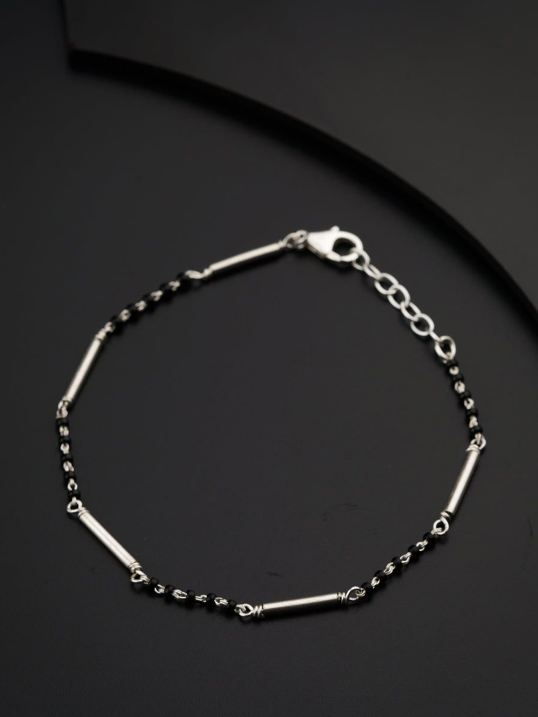 

House of Aadyaa Artificial Beads Mangalsutra, Silver