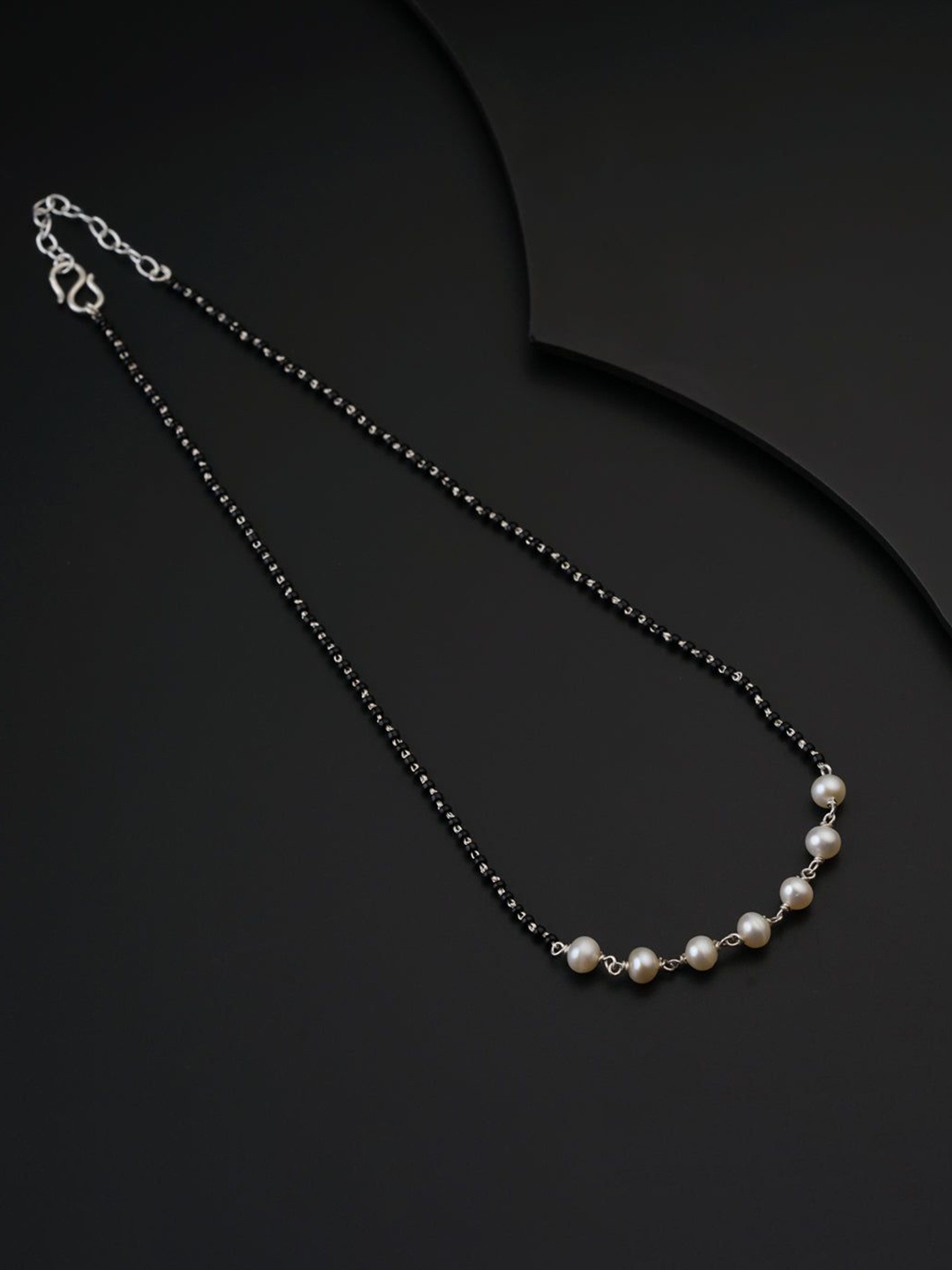 

House of Aadyaa Artificial Beads Mangalsutra, Silver