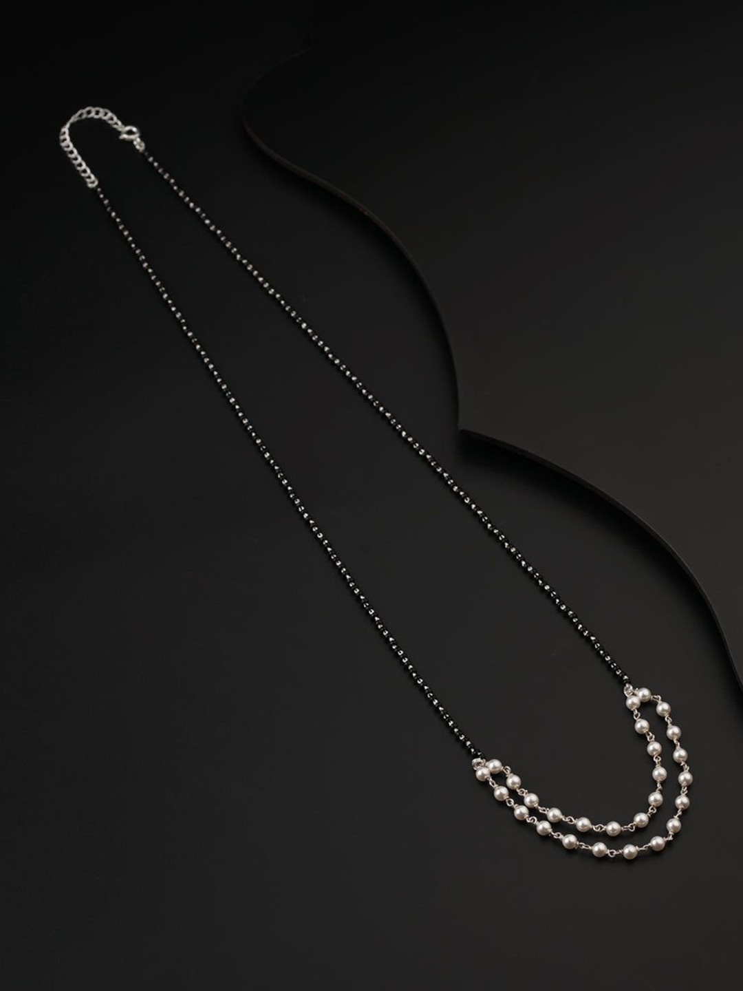 

House of Aadyaa Artificial Beads Mangalsutra, Silver