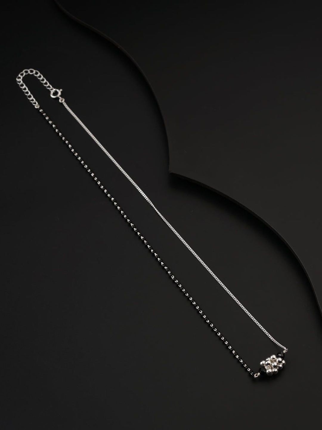 

House of Aadyaa Artificial Beads Mangalsutra, Silver