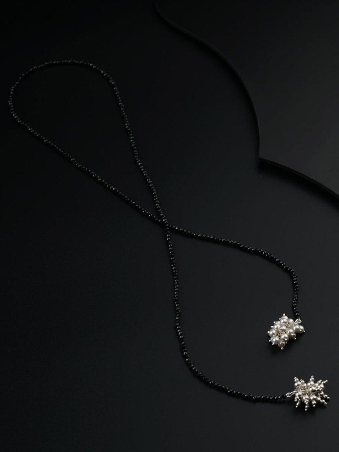 

House of Aadyaa Artificial Beads Mangalsutra, Silver