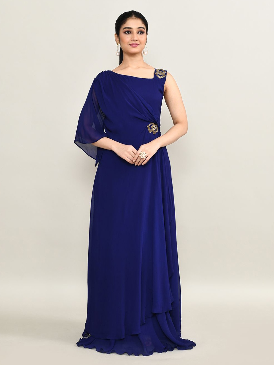 

The Maple Women Embellished Maxi Dress, Blue