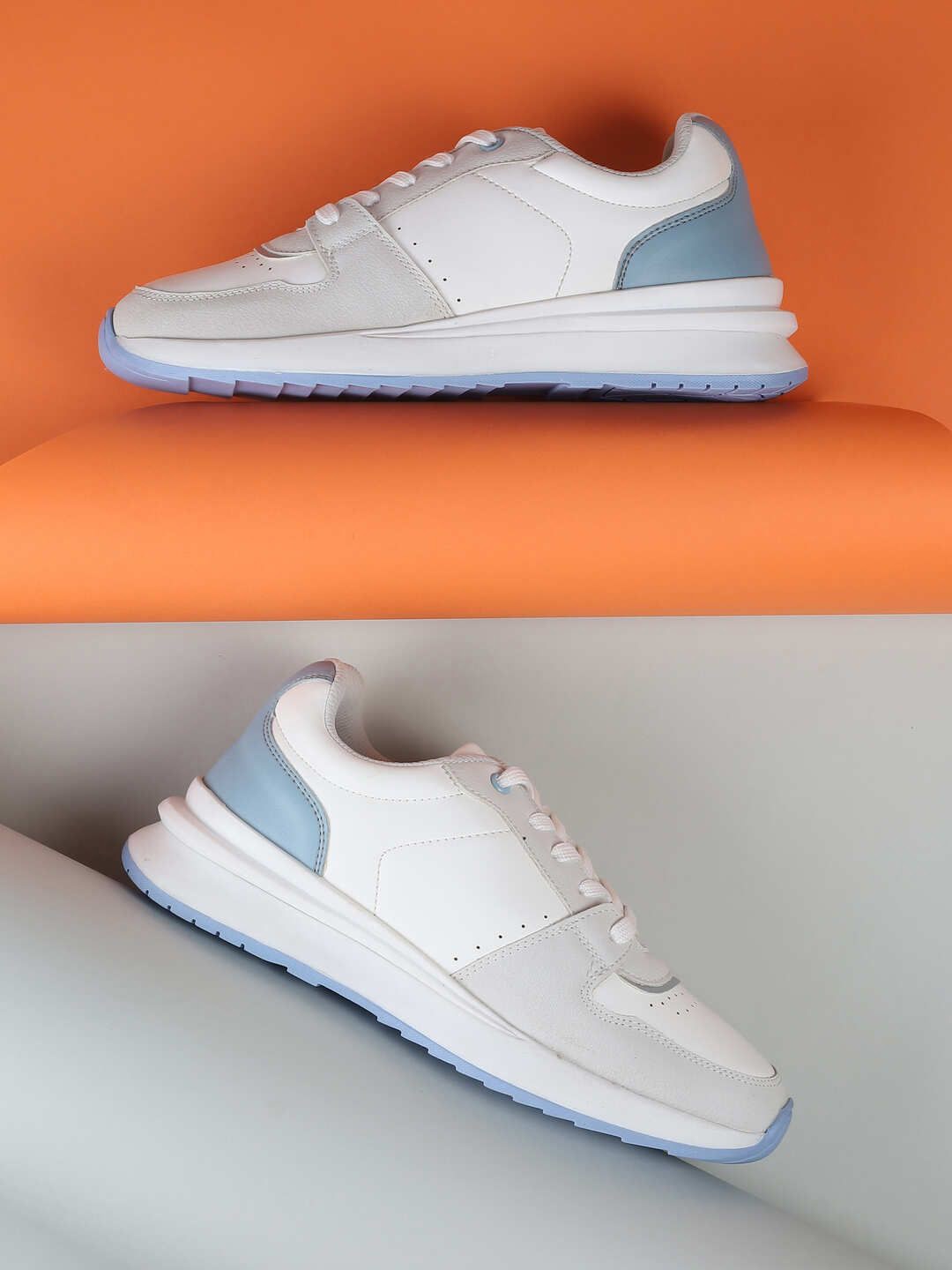 

Mochi Women Colourblocked Lace-Ups Sneakers Casual Shoes, White