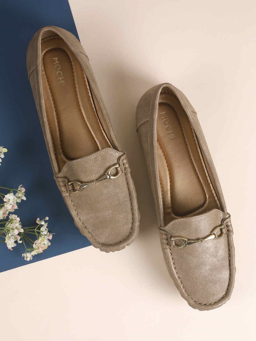 

Mochi Women Slip-On Loafers, Gold