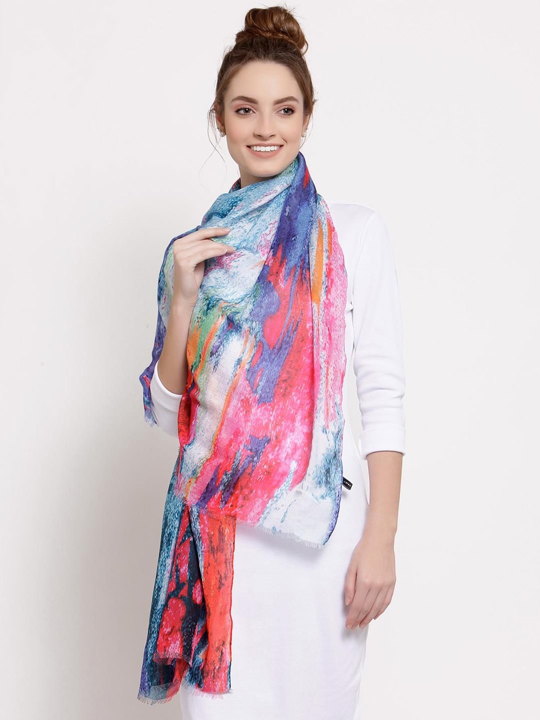 

J Style Women Printed Stole, Blue