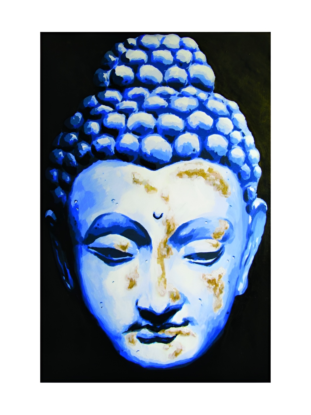 

Inephos Blue & Green Lord Buddha Printed Canvas Unframed Wall Painting