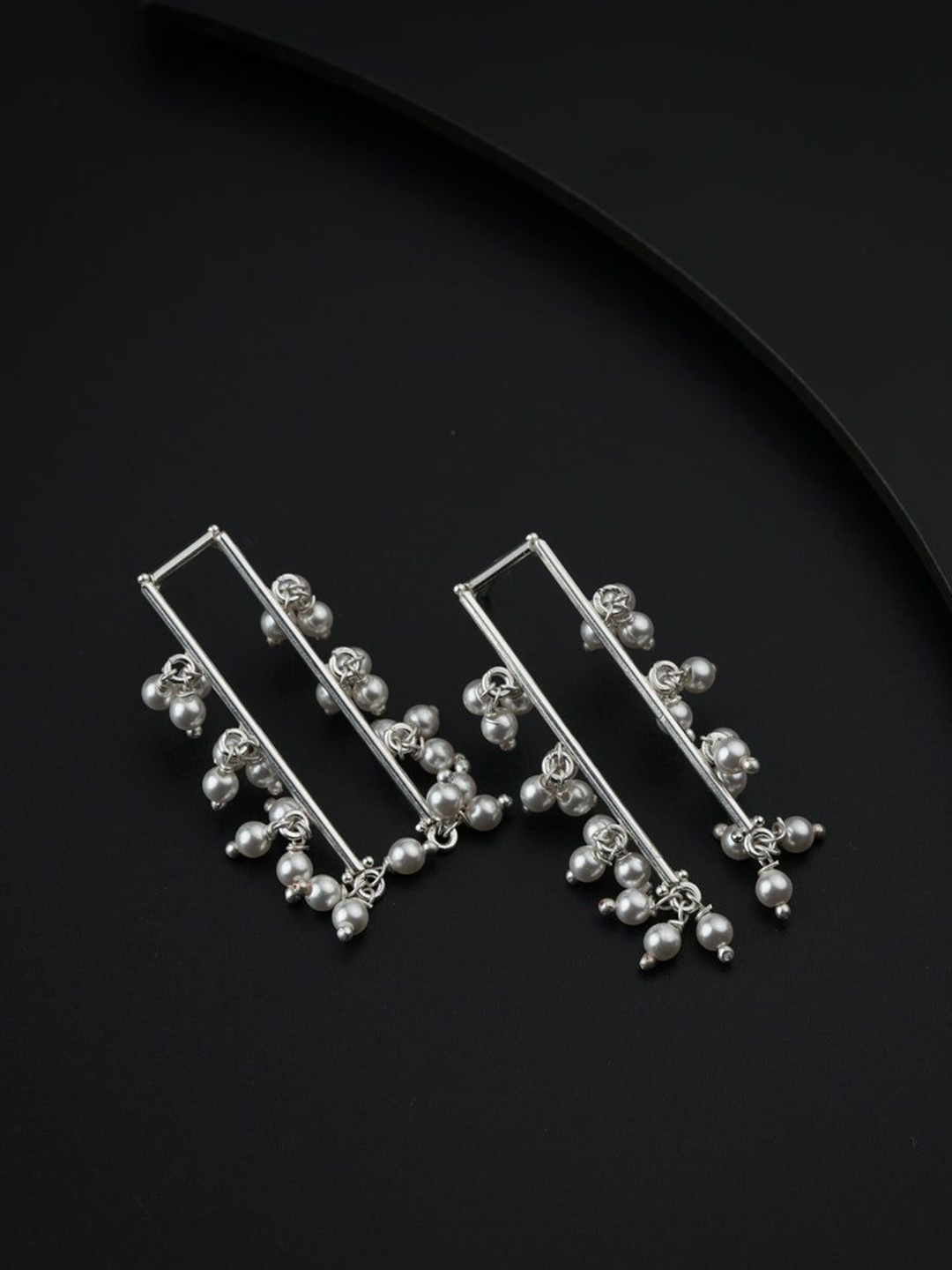 

House of Aadyaa 925 Sterling Silver Beaded Classic Drop Earrings
