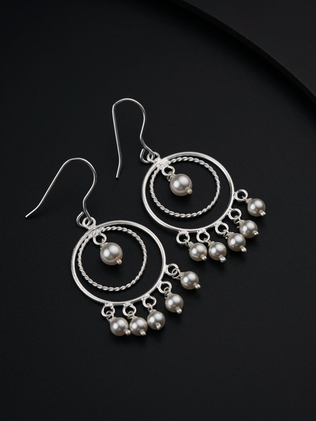 

House of Aadyaa 925 Sterling Silver Beaded Classic Drop Earrings