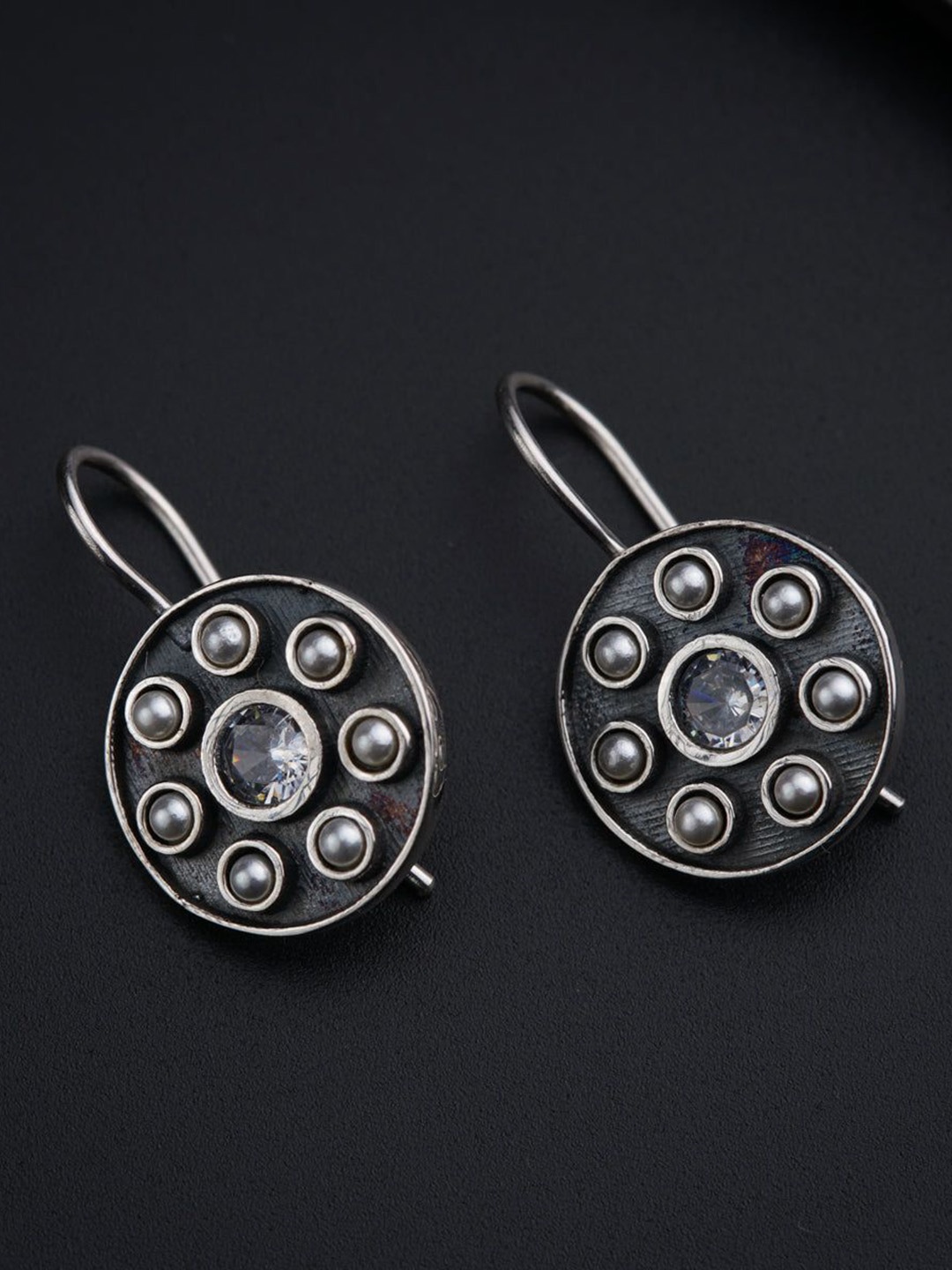 

House of Aadyaa 925 Sterling Silver Stone Studded Classic Drop Earrings
