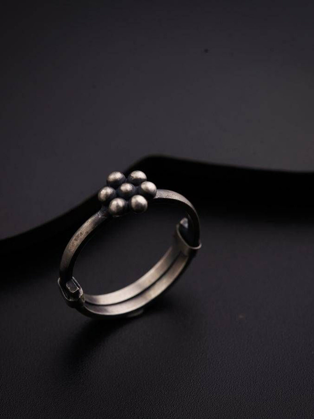 

House of Aadyaa 92.5 Sterling Silver-Plated Adjustable Finger Ring