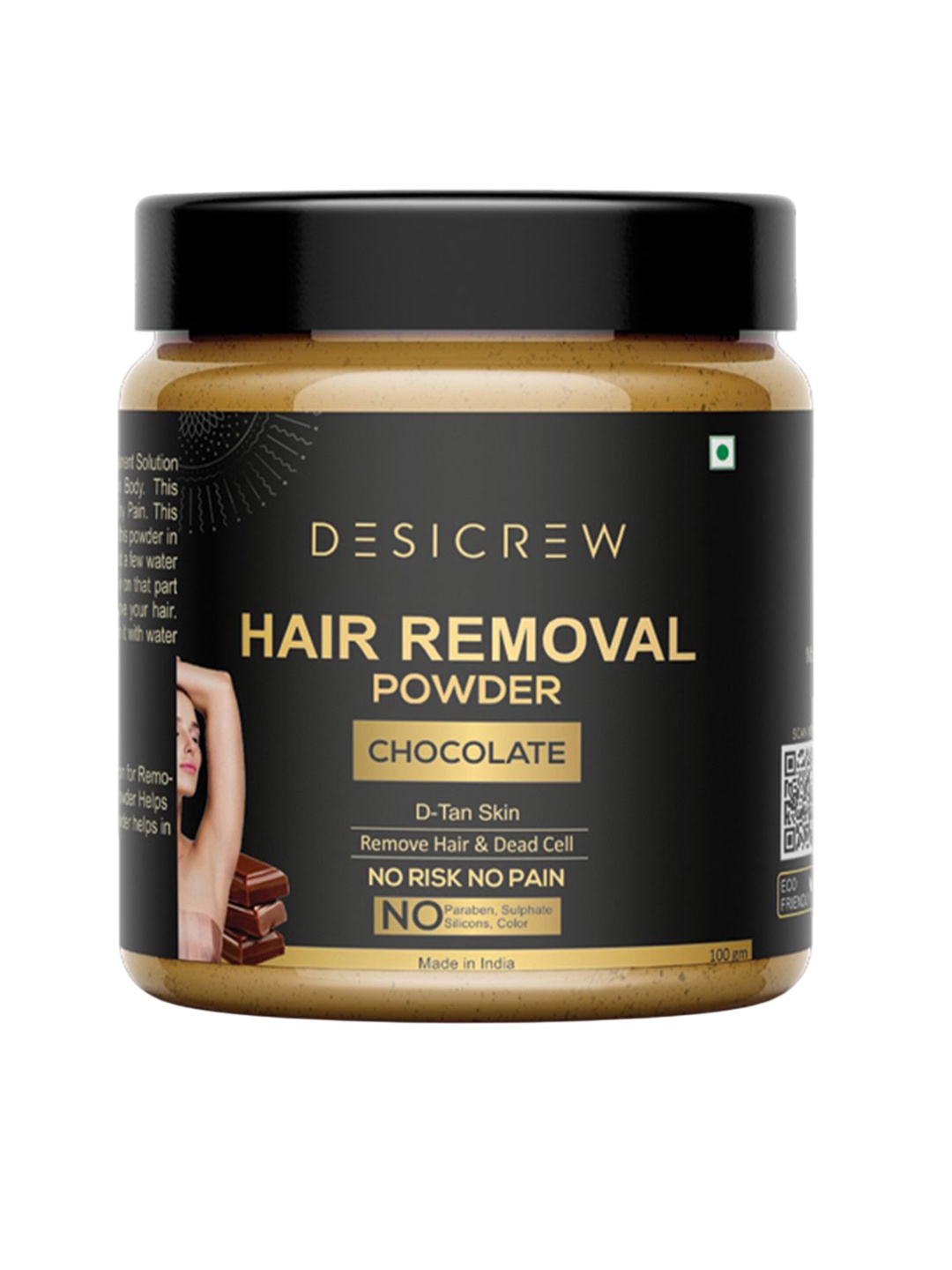 

Desi Crew Hair Removal Powder - 100 g - Chocolate, Metallic
