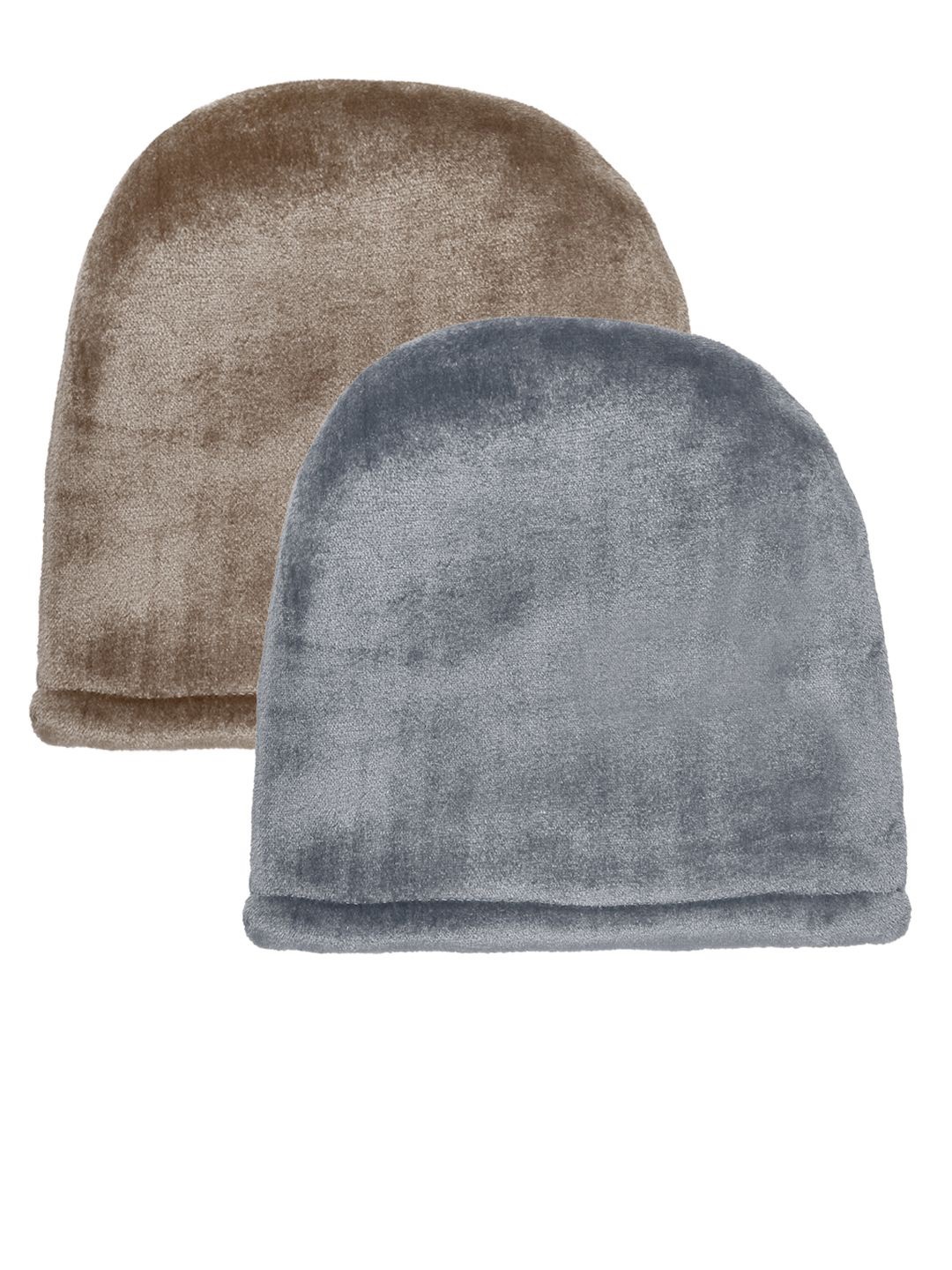 

KLOTTHE Women Pack Of 2 Winter Woolen Beanie Caps, Grey