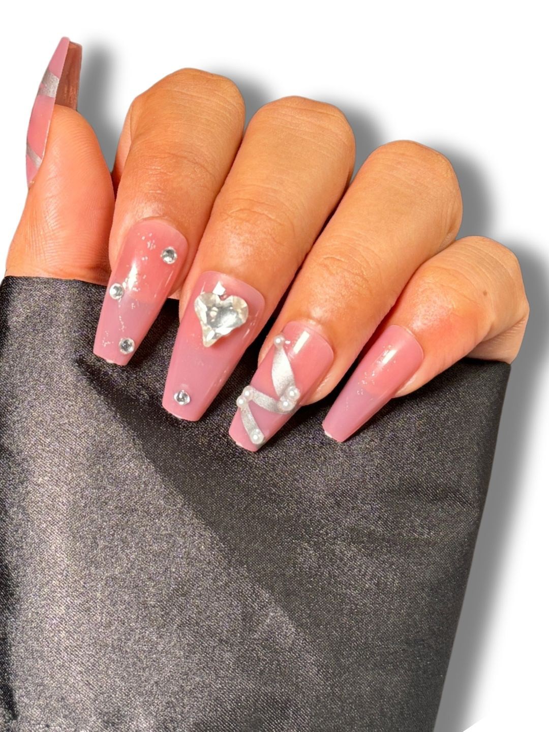 

Huda Girl Set Of 12 Press On Nail With Extension Kit - Shade - N2, Pink