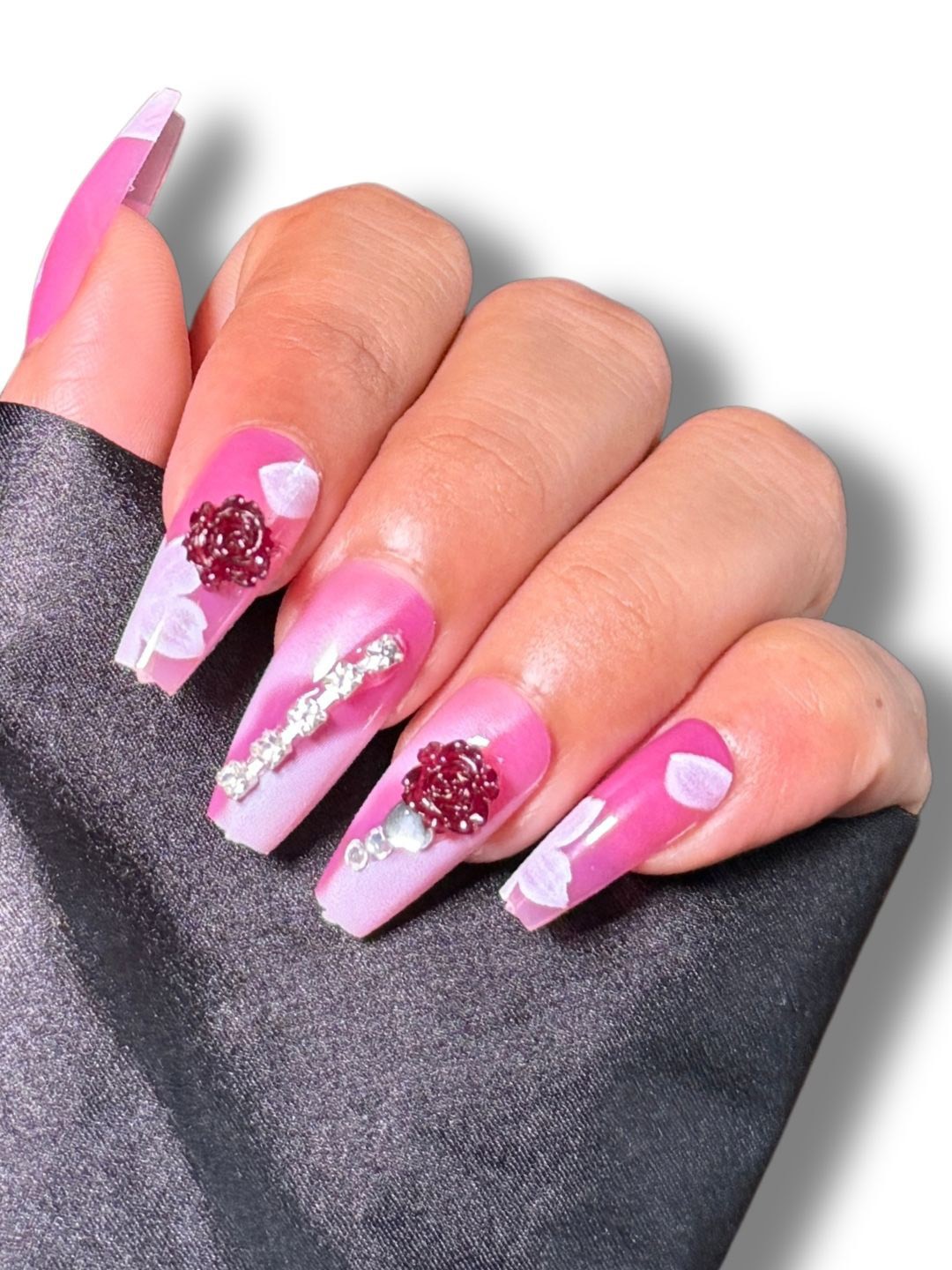 

Huda Girl Set Of 12 Fake Nail Extension Kit With Nail Glue Sticker, Stick & Buffer - N6, Pink