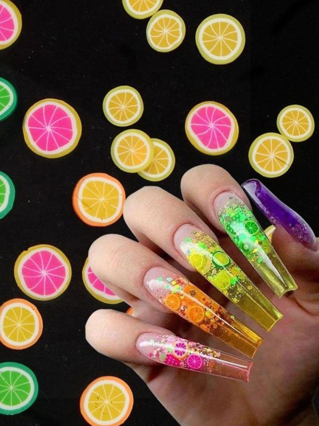 

Huda Girl 3D Fruit Strawberry & Cherry Nail Art Decorations - Pink & Green