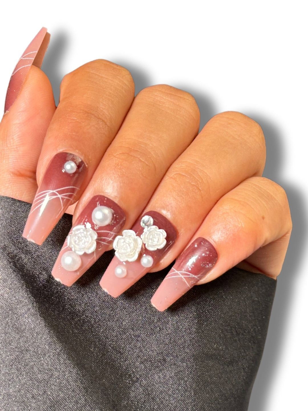 

Huda Girl Set of 16 Press On Nail Extension Kit- N13, Brown