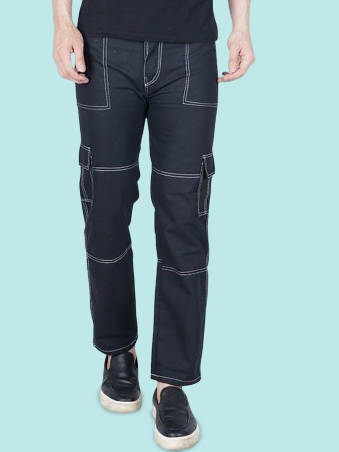 

LINARIA Men Classic Straight Fit Mid Rise Jeans, Black