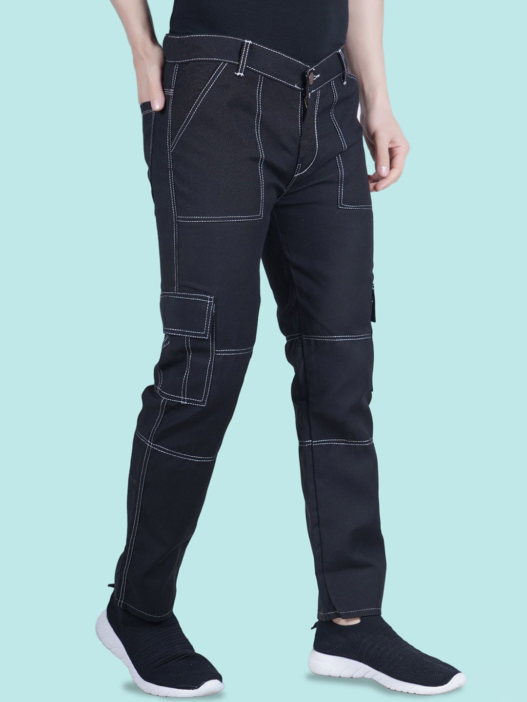 

LINARIA Men Classic Tapered Fit Mid Rise Jeans, Black