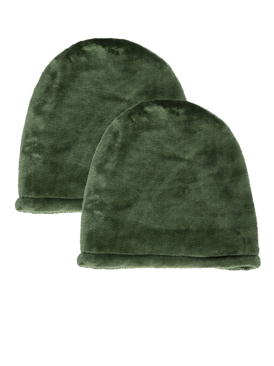 

KLOTTHE Women Pack Of 2 Woolen Beanie Cap, Green