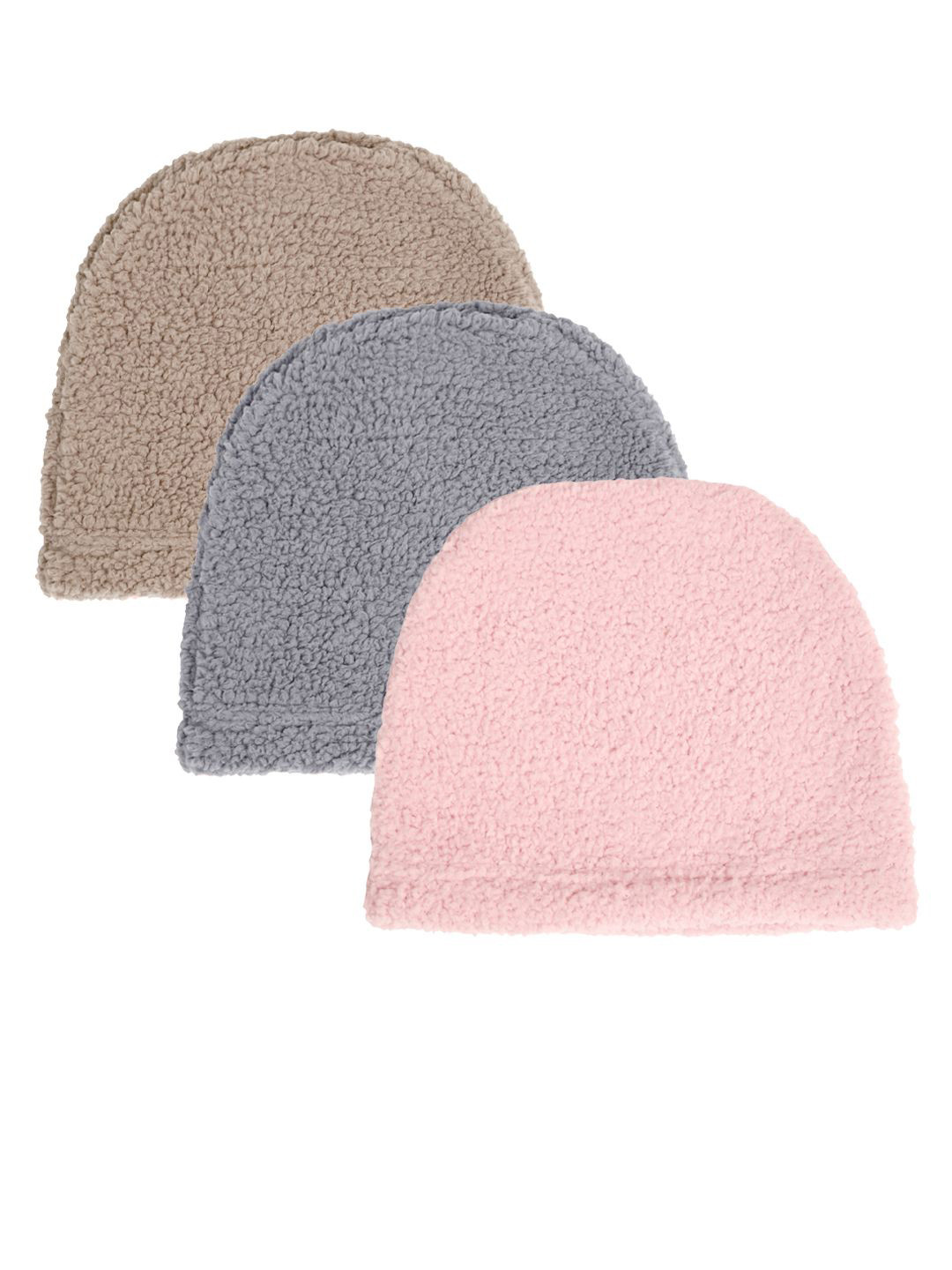 

KLOTTHE Women Pack Of 3 Winter Woolen Beanie Caps, Pink