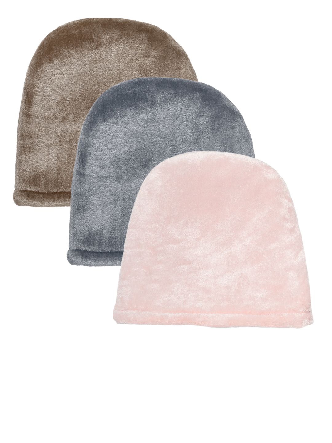 

KLOTTHE Women Pack Of 3 Woolen Beanie Cap, Pink
