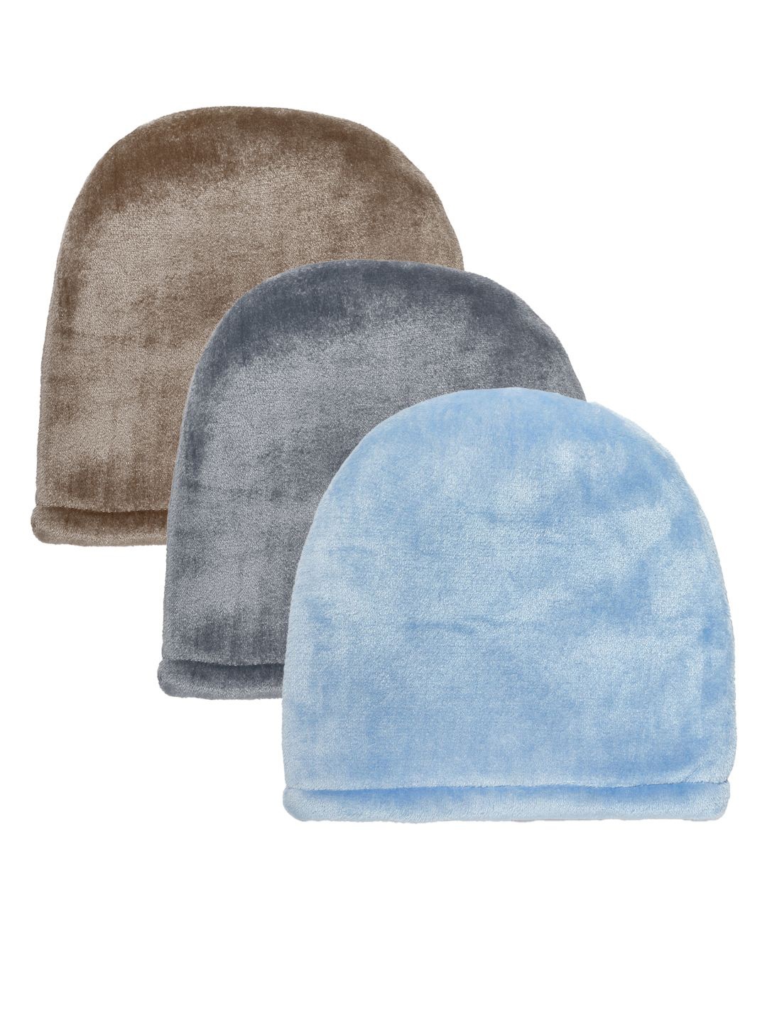 

KLOTTHE Women Pack Of 3 Woolen Beanie Caps, Grey