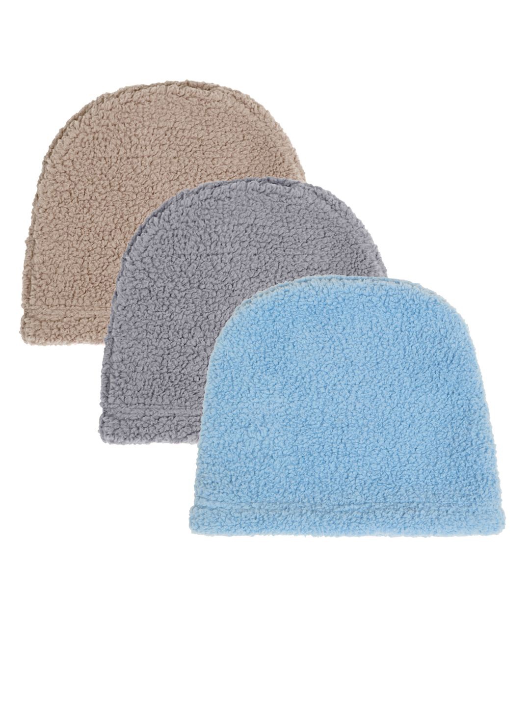 

KLOTTHE Women Pack Of 3 Self Design Woolen Beanie Cap, Blue