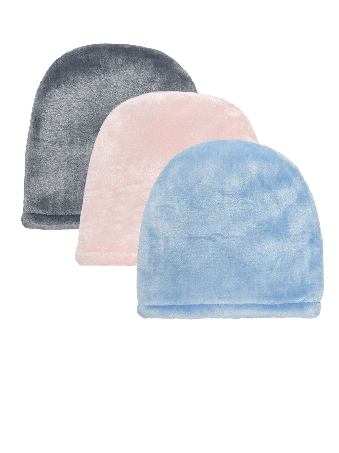 

KLOTTHE Women Pack Of 3 Woolen Beanie Cap, Blue