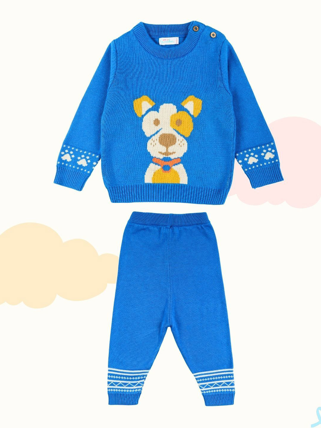 

Greendeer Unisex Kids Printed Pure Cotton Sweatshirt With Joggers, Blue
