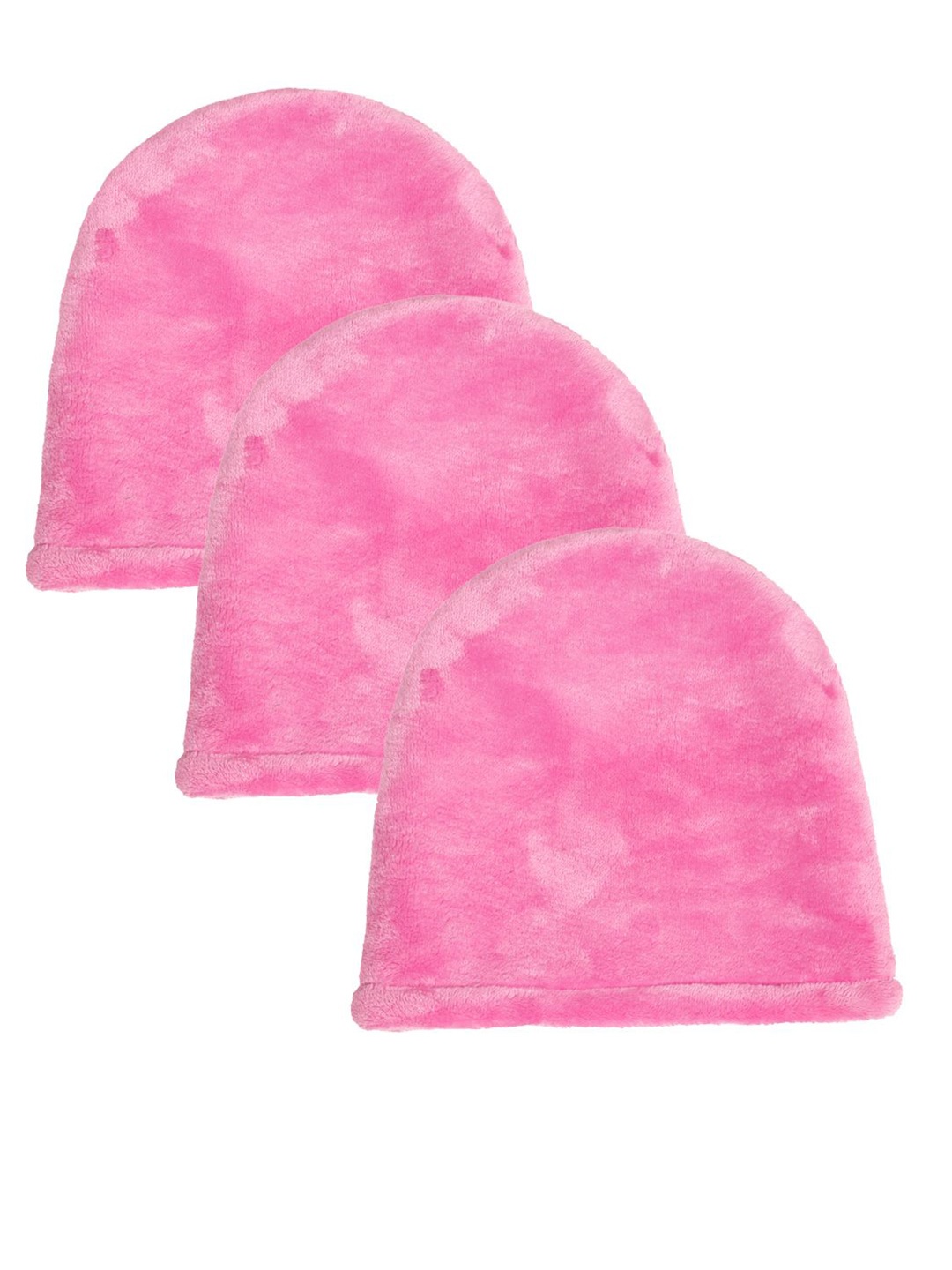 

KLOTTHE Women Pack Of 3 Winter Woolen Beanie Caps, Pink