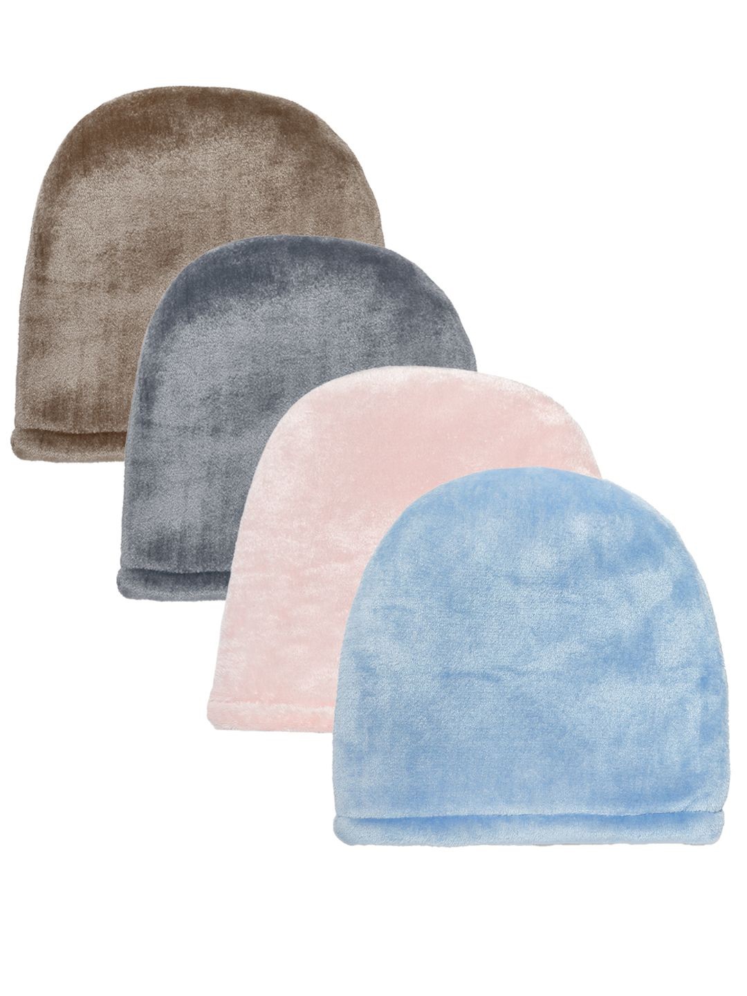 

KLOTTHE Women Pack Of 4 Winter Woolen Beanie Caps, Blue