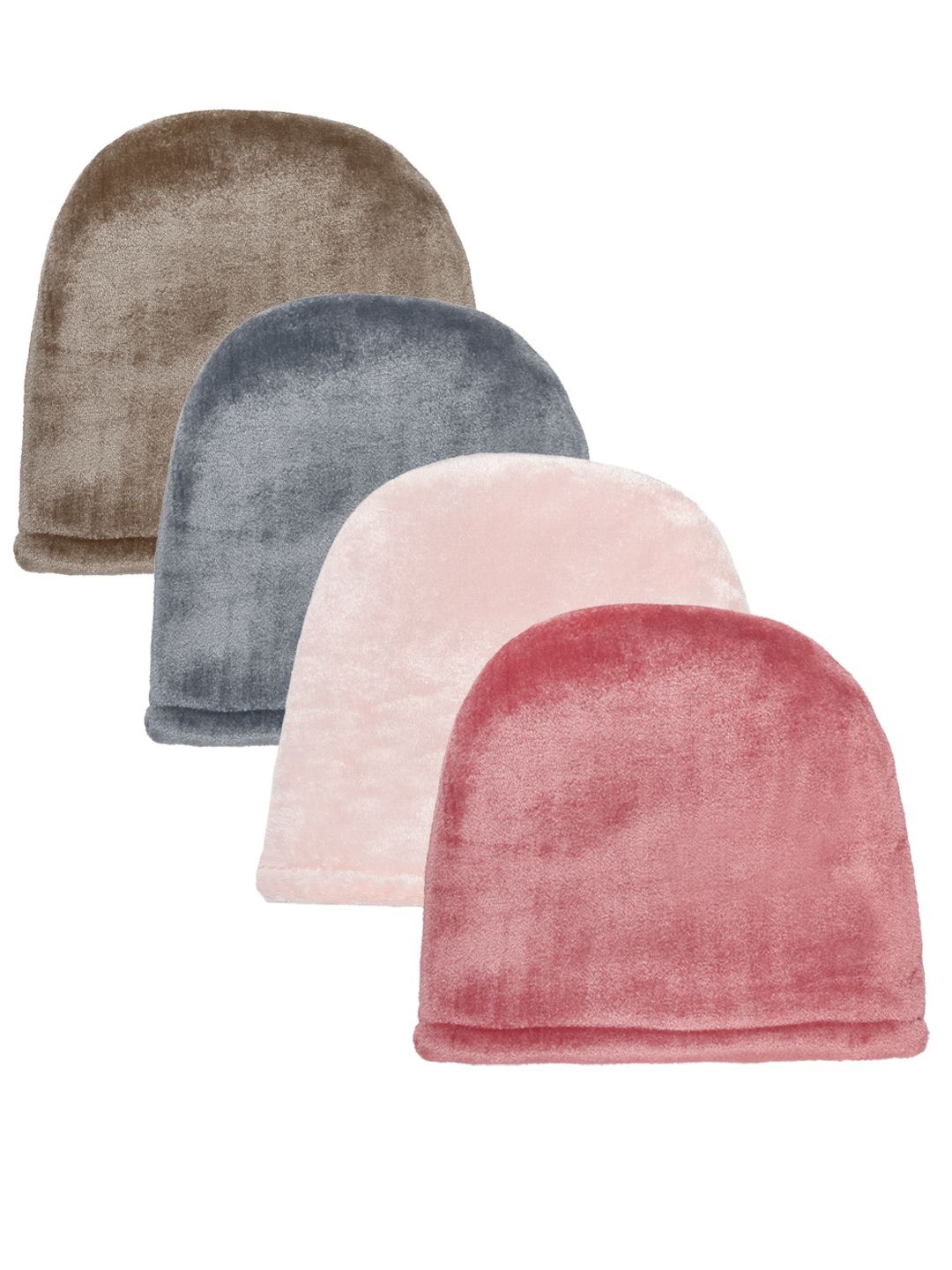 

KLOTTHE Women Pack Of 4 Winter Woolen Beanie Caps, Beige