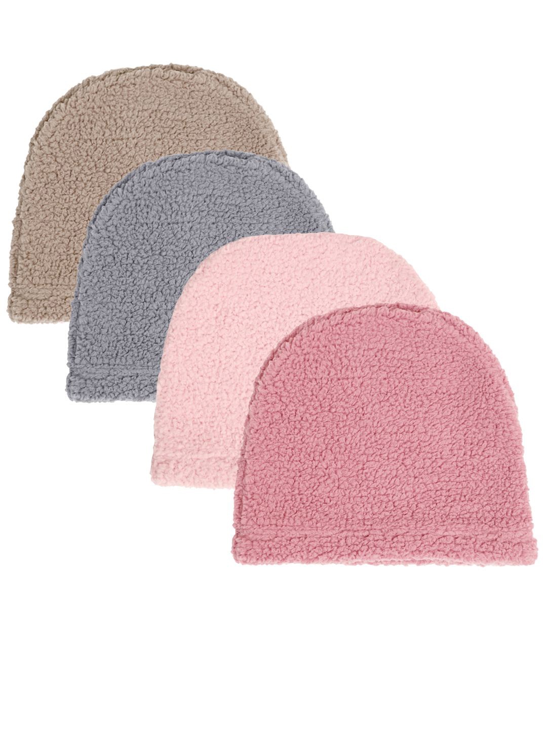 

KLOTTHE Women Pack Of 4 Winter Woolen Beanie Caps, Beige