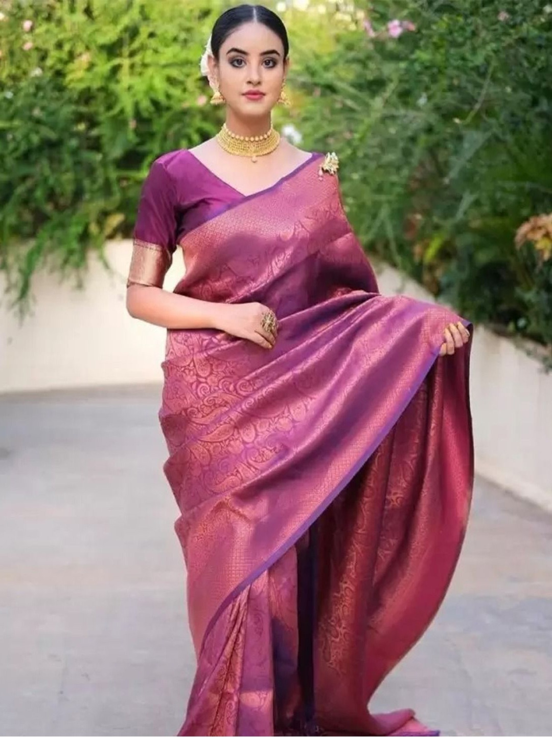 

Anouk Woven Design Zari Saree, Purple