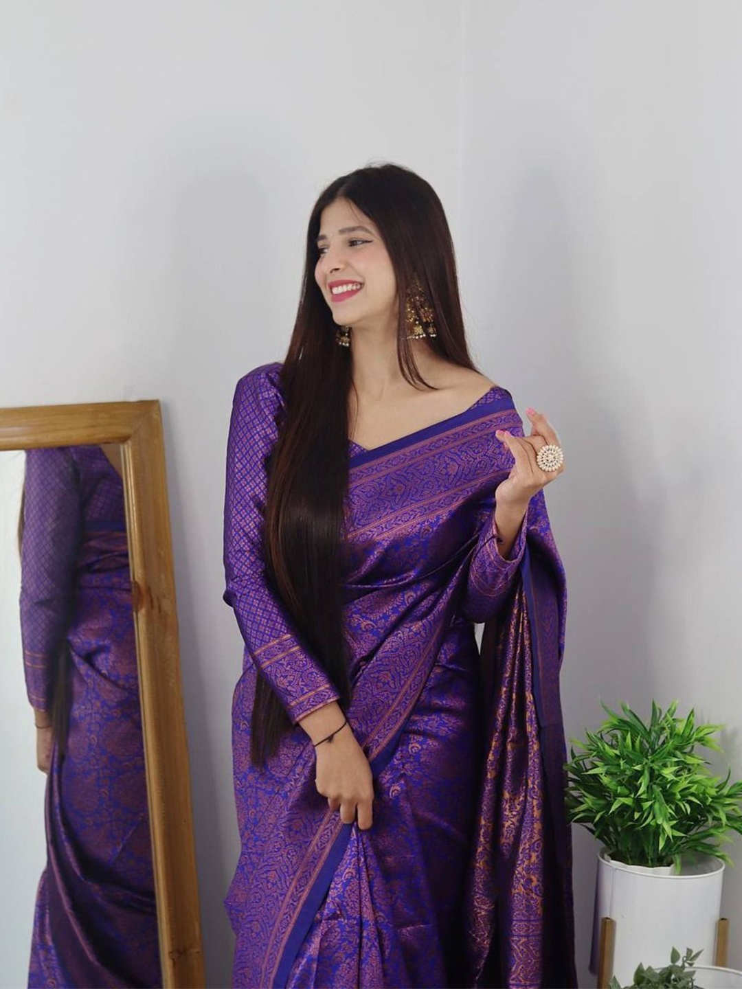 

Anouk Woven Design Zari Saree, Blue