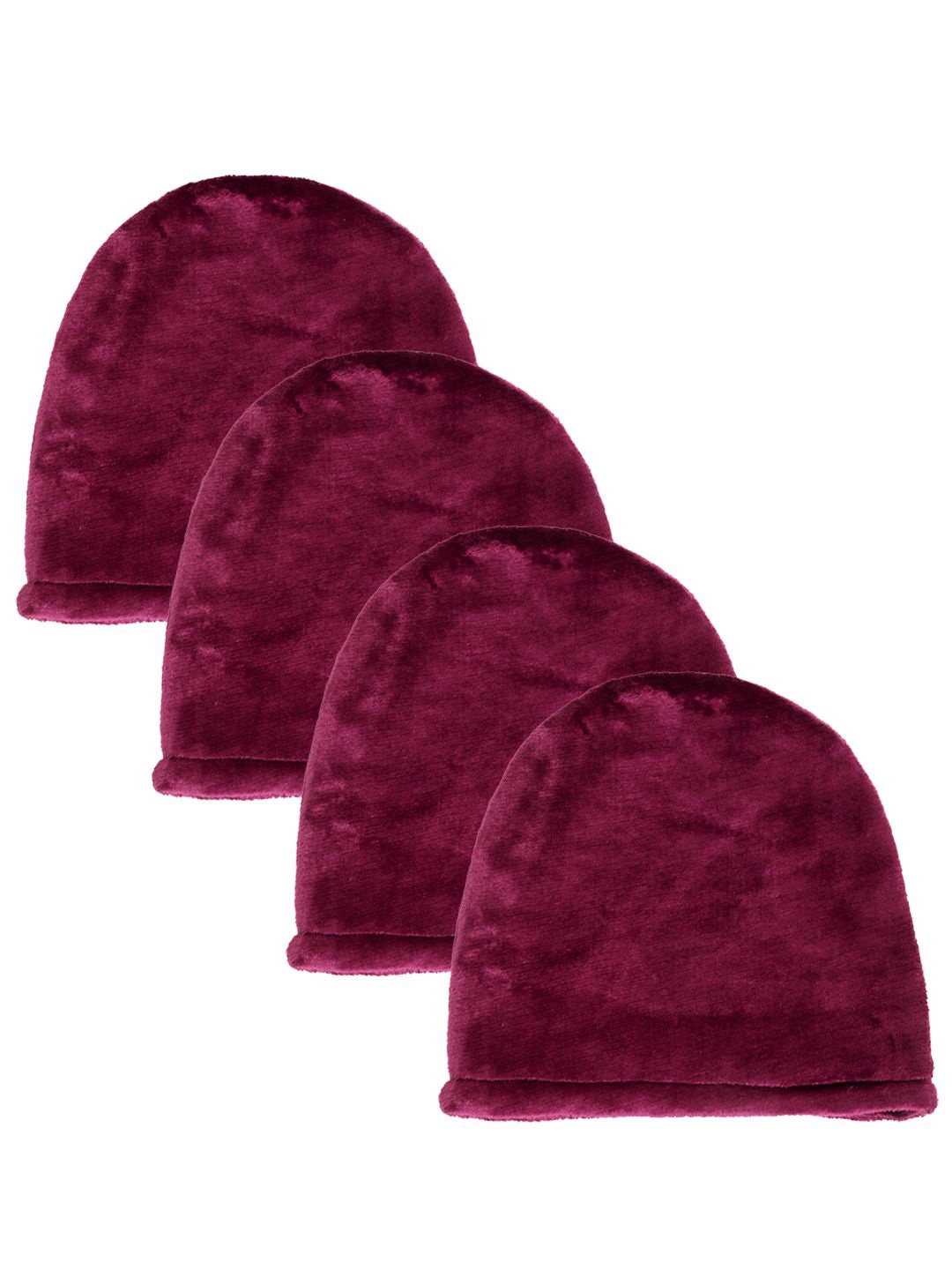 

KLOTTHE Women Pack Of 4 Woolen Beanie Cap, Maroon